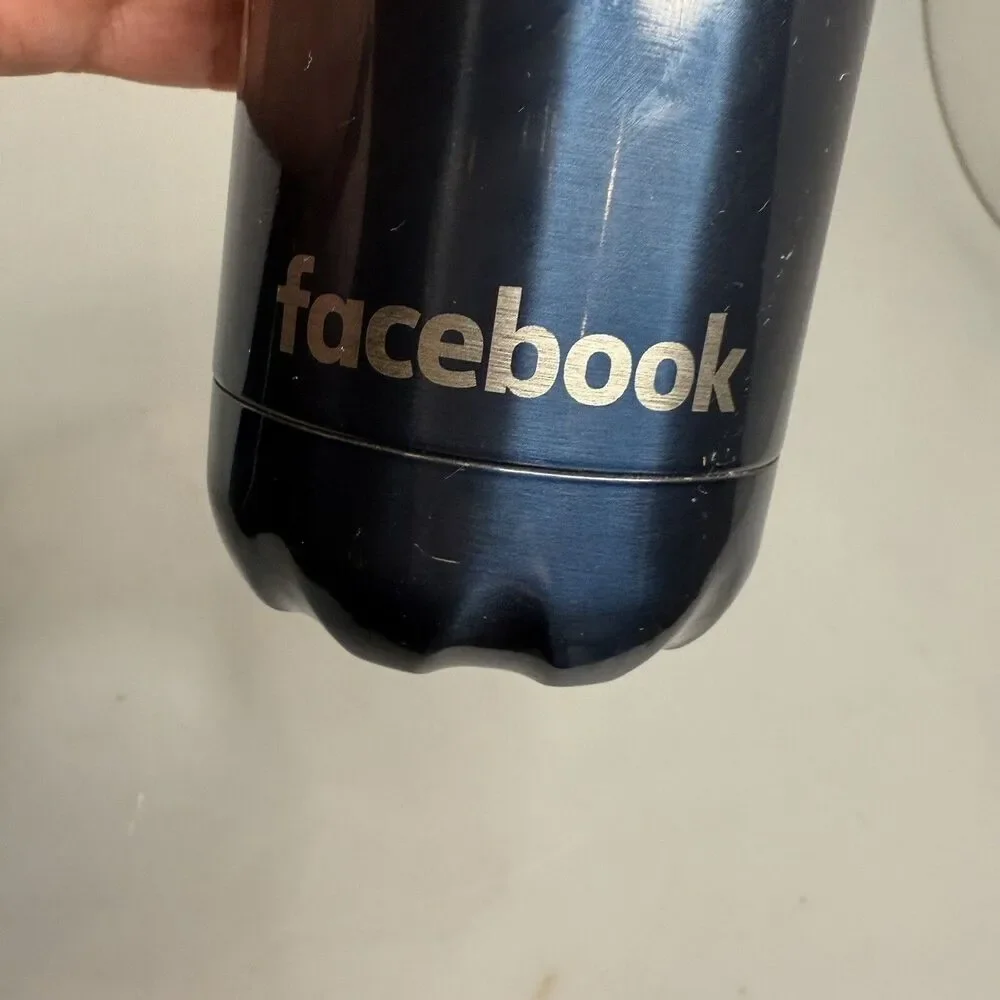 Facebook S’well 17oz Stainless Steel Blue Water Bottle Employee Narrow Neck
